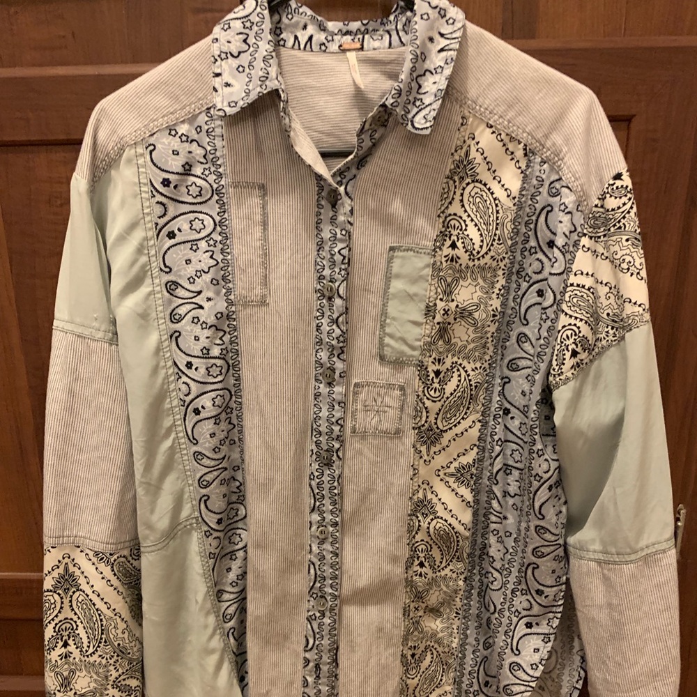 Button up free people shirt